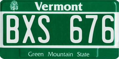 VT license plate BXS676