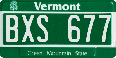 VT license plate BXS677