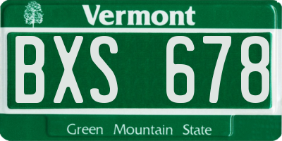 VT license plate BXS678