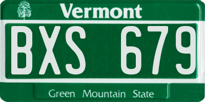 VT license plate BXS679