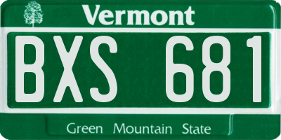 VT license plate BXS681