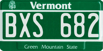VT license plate BXS682