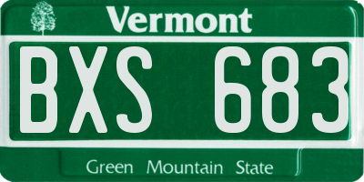 VT license plate BXS683