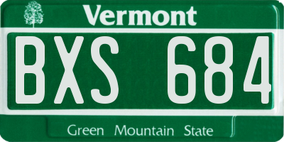 VT license plate BXS684