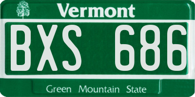 VT license plate BXS686