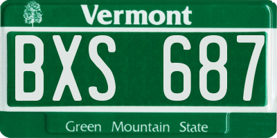 VT license plate BXS687