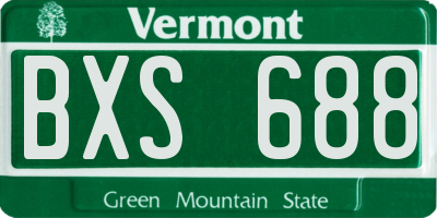 VT license plate BXS688