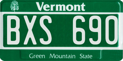 VT license plate BXS690