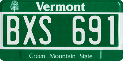 VT license plate BXS691