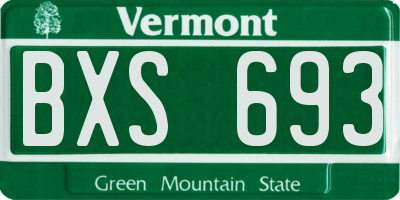 VT license plate BXS693