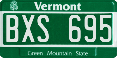 VT license plate BXS695