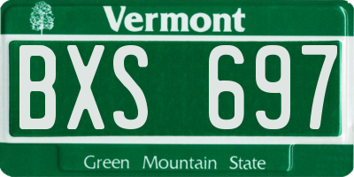 VT license plate BXS697