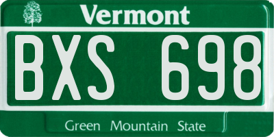 VT license plate BXS698