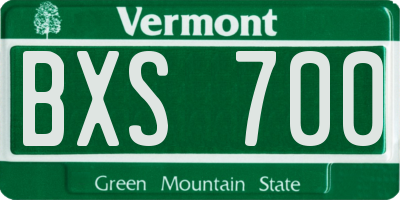 VT license plate BXS700