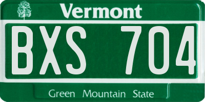 VT license plate BXS704