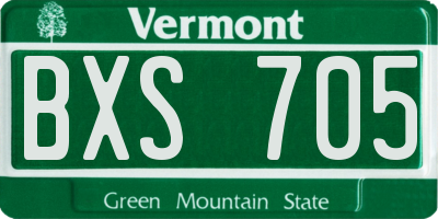 VT license plate BXS705