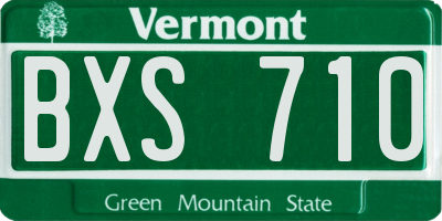 VT license plate BXS710