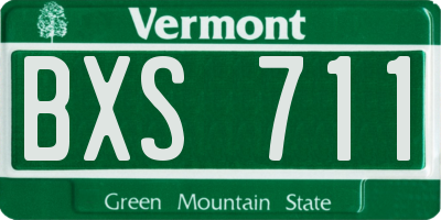 VT license plate BXS711
