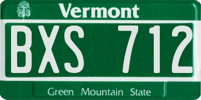 VT license plate BXS712