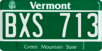 VT license plate BXS713