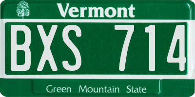 VT license plate BXS714