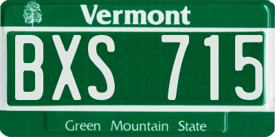 VT license plate BXS715