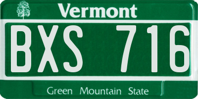 VT license plate BXS716