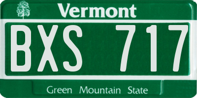 VT license plate BXS717