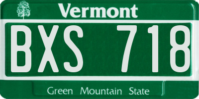 VT license plate BXS718