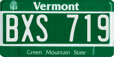 VT license plate BXS719