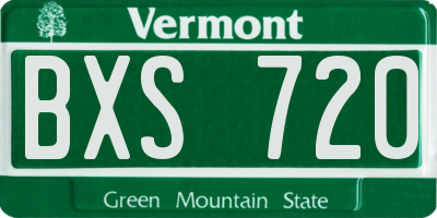 VT license plate BXS720