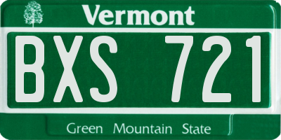 VT license plate BXS721