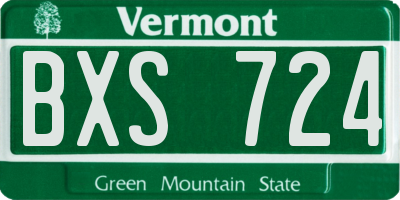 VT license plate BXS724