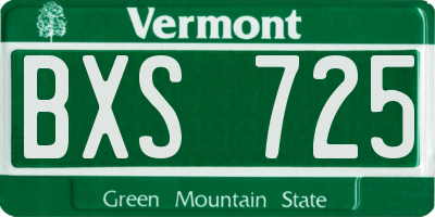 VT license plate BXS725