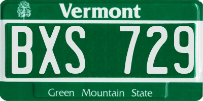 VT license plate BXS729
