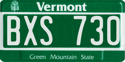 VT license plate BXS730