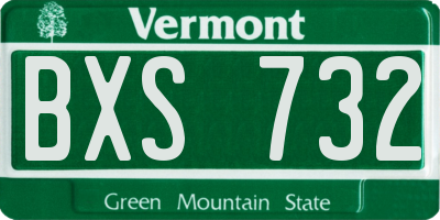 VT license plate BXS732