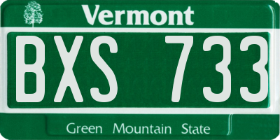 VT license plate BXS733