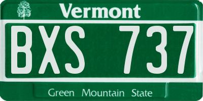 VT license plate BXS737