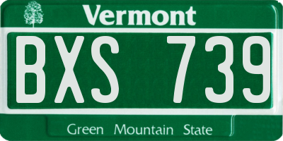 VT license plate BXS739