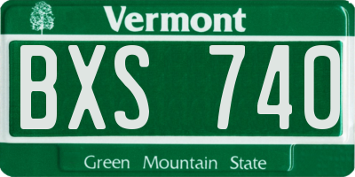VT license plate BXS740