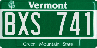 VT license plate BXS741