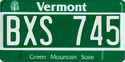 VT license plate BXS745