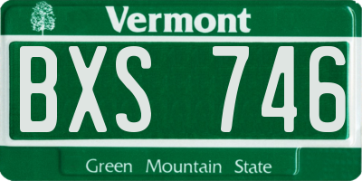 VT license plate BXS746