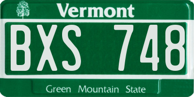 VT license plate BXS748