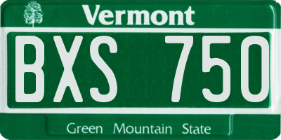 VT license plate BXS750