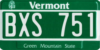 VT license plate BXS751