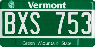 VT license plate BXS753