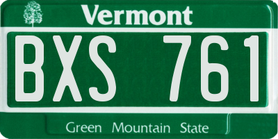 VT license plate BXS761