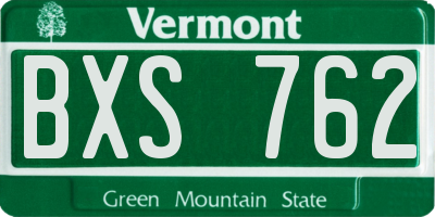 VT license plate BXS762